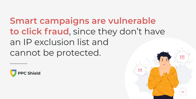 Smart campaigns cannot be protected from click fraud